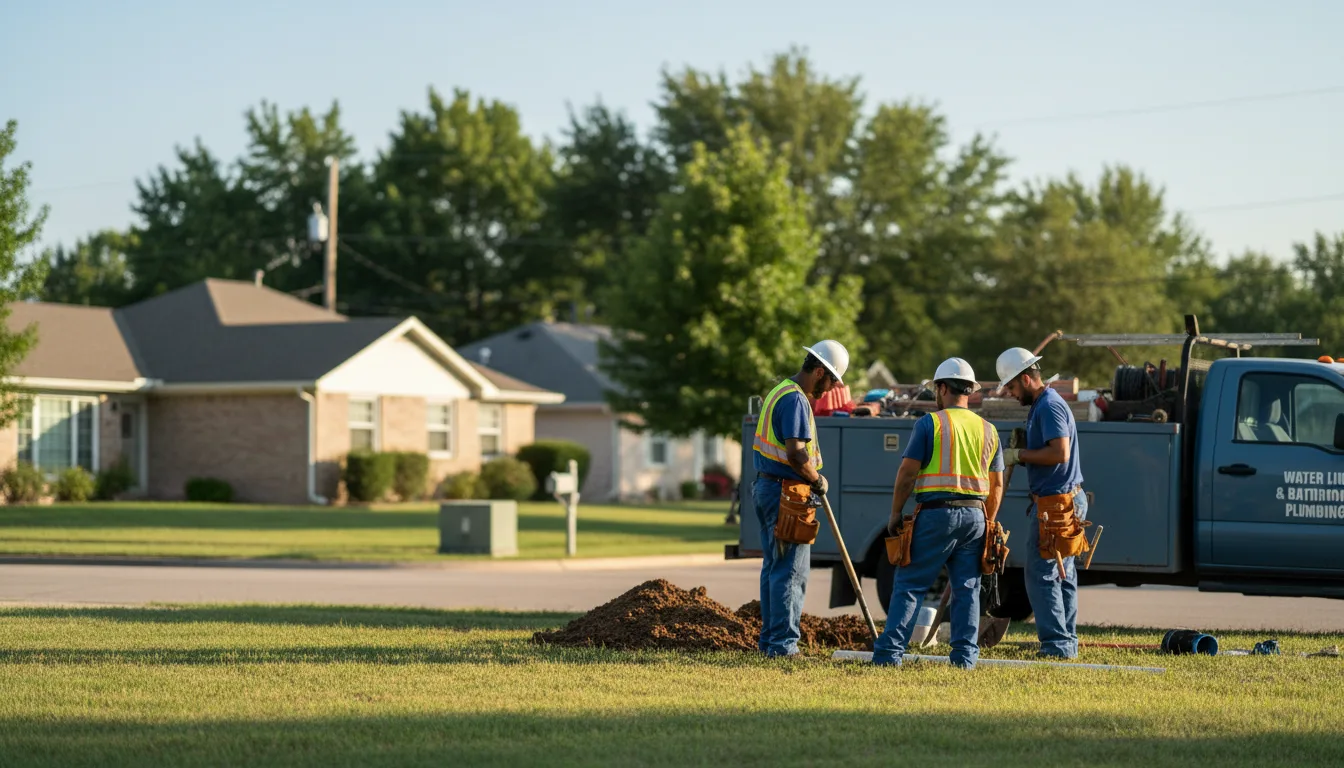 Residential water line and bathroom plumbing service in Cedar Point, KS